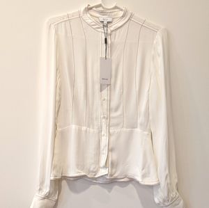 NWT REISS beautiful cream blouse with caramel